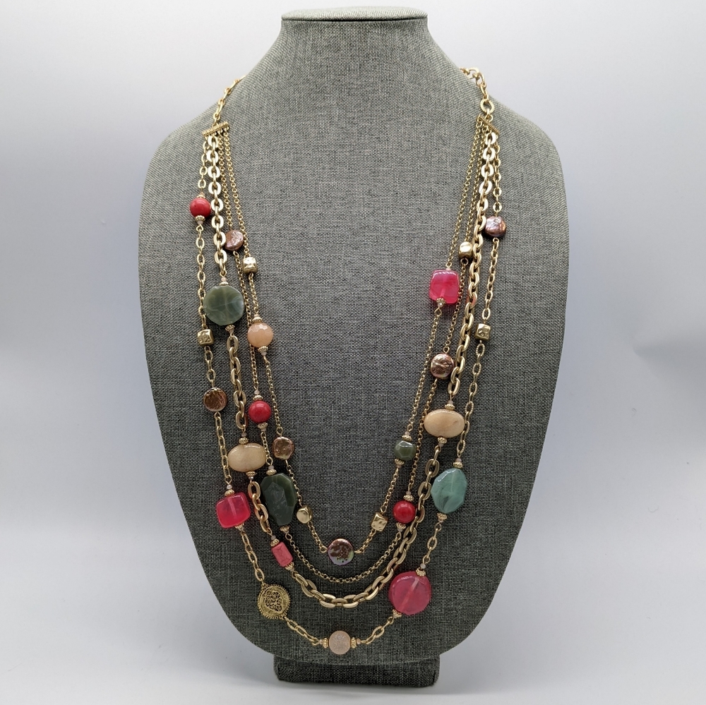 Chico's Colorful Multi-Strand Beaded Necklace